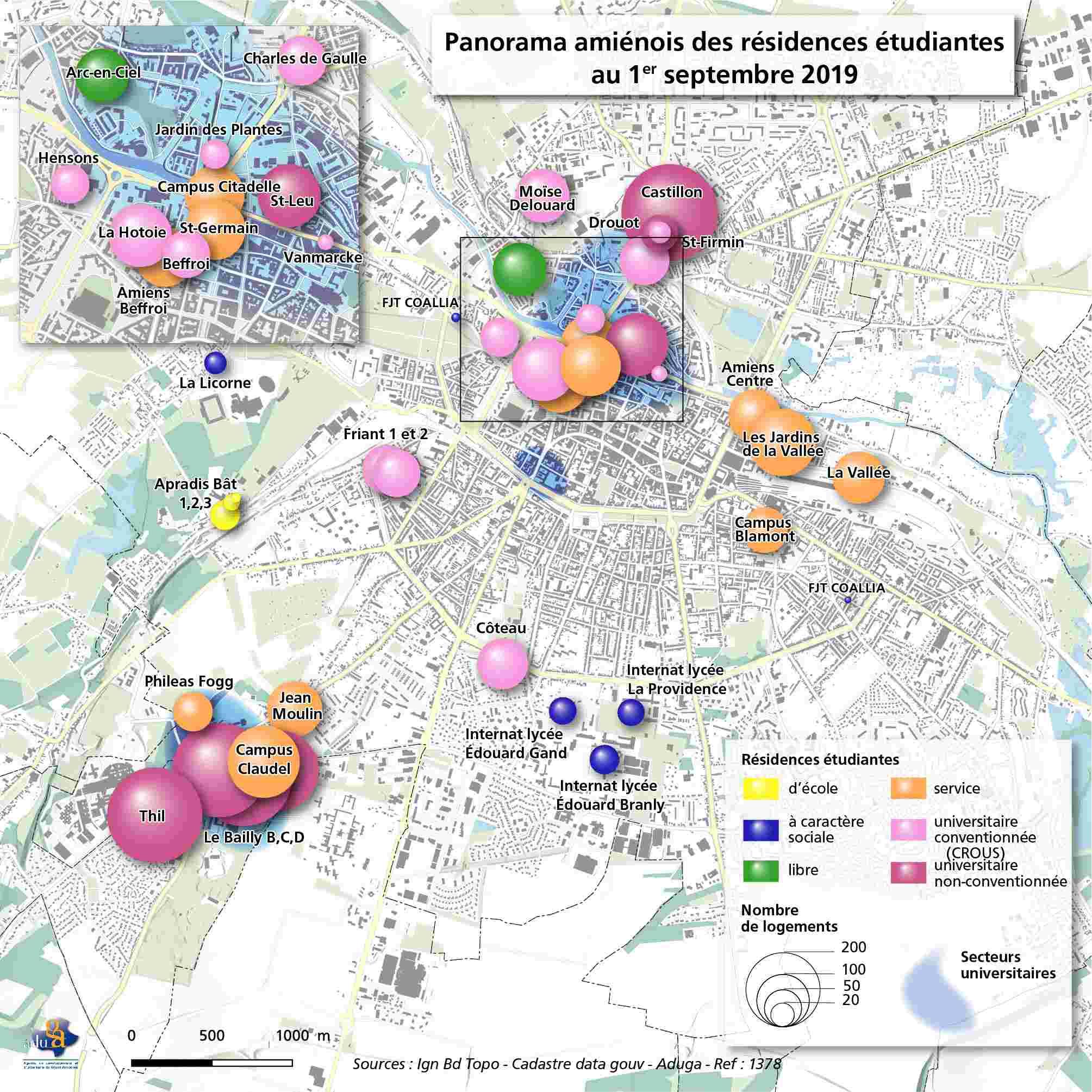 La carte du mois : Résidences étudiantes - Observatoire territorial du logement des étudiants - Premiers résultats